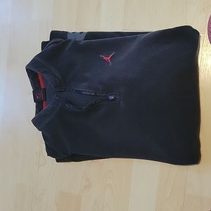 Vintage Y2k Jordan Velour Zip T Shirt  Black/Red Mens Medium
